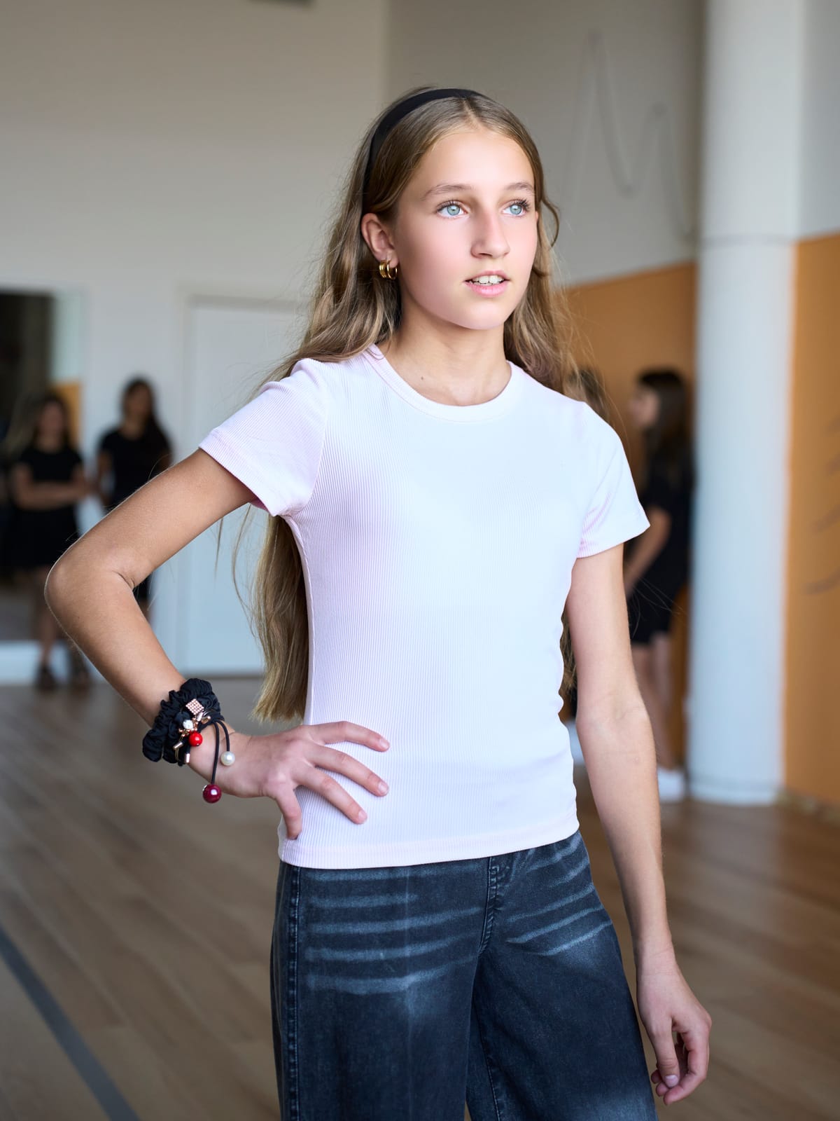 Student posing with confidence during class