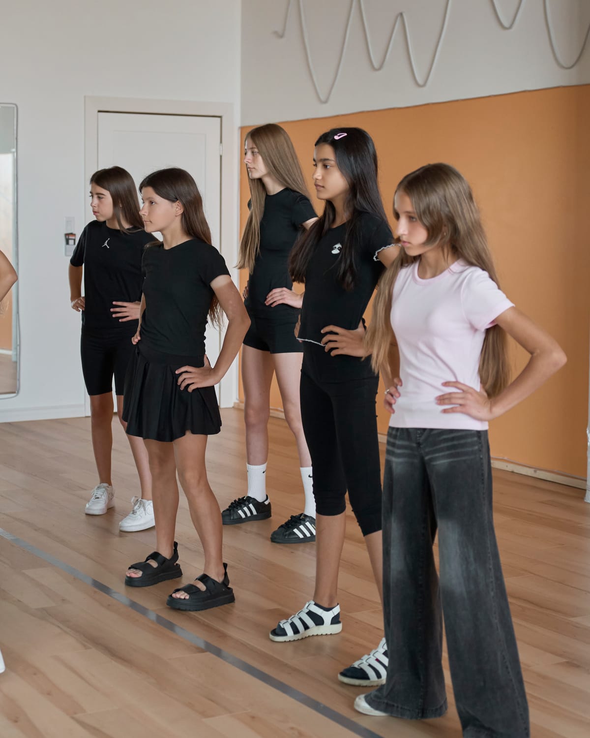 Students posing together during a confidence workshop